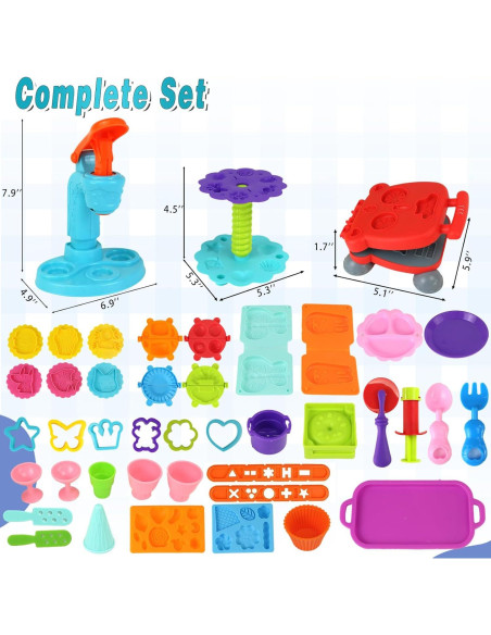 Juego de Masa de Color 62 Piezas COREPR con Máquina de Helados Juego de Masa de Color 62 Piezas COREPR con Máquina de Helados