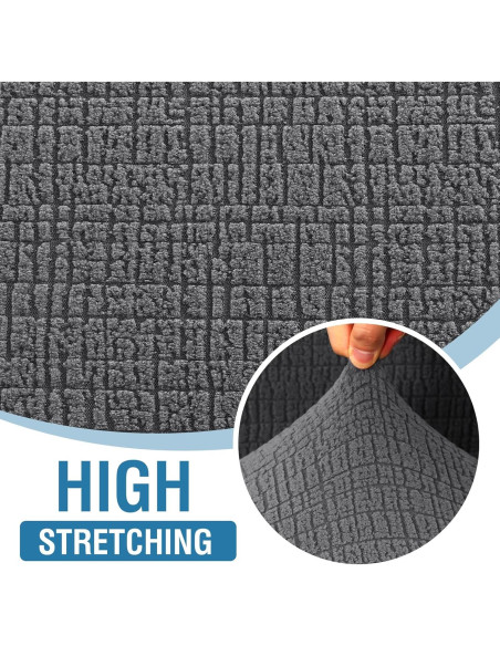 H.VERSAILTEX Funda de Sofá Jacquard Elástica 1 Pieza Gris H.VERSAILTEX Funda de Sofá Jacquard Elástica 1 Pieza Gris