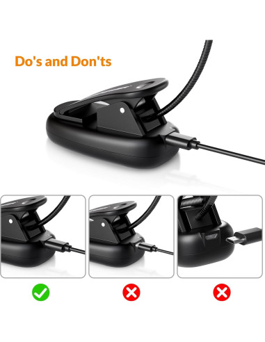 Luz de Libro LED LEPOWER con Clip, 5 LEDs, Portátil, Negro