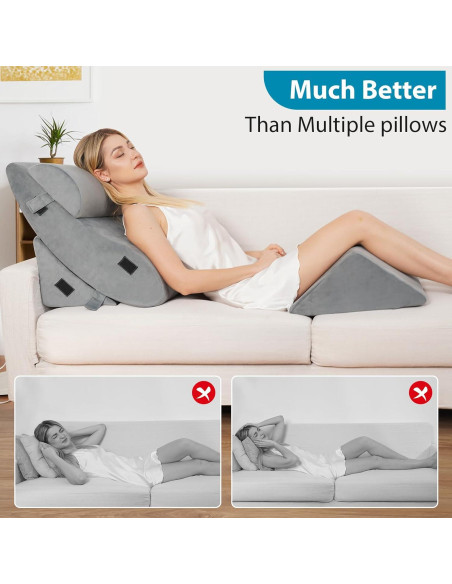 Juego de Almohadas Ortopédicas AAAini 4 Piezas Soporte Espalda Juego de Almohadas Ortopédicas AAAini 4 Piezas Soporte Espalda