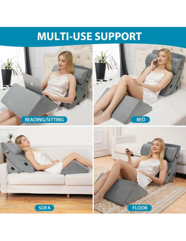 Juego de Almohadas Ortopédicas AAAini 4 Piezas Soporte Espalda