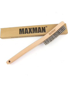Cepillo de Alambre Inoxidable MAXMAN 35.56 cm Mango de Madera 2