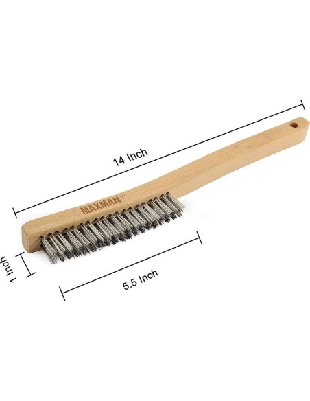Cepillo de Alambre Inoxidable MAXMAN 35.56 cm Mango de Madera Cepillo de Alambre Inoxidable MAXMAN 35.56 cm Mango de Madera