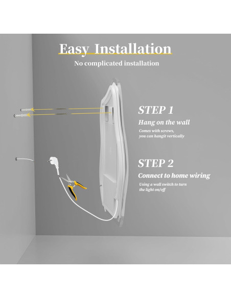 Espejo de Baño LED LUVODI 80x60cm Nube Antivaho Táctil Espejo de Baño LED LUVODI 80x60cm Nube Antivaho Táctil