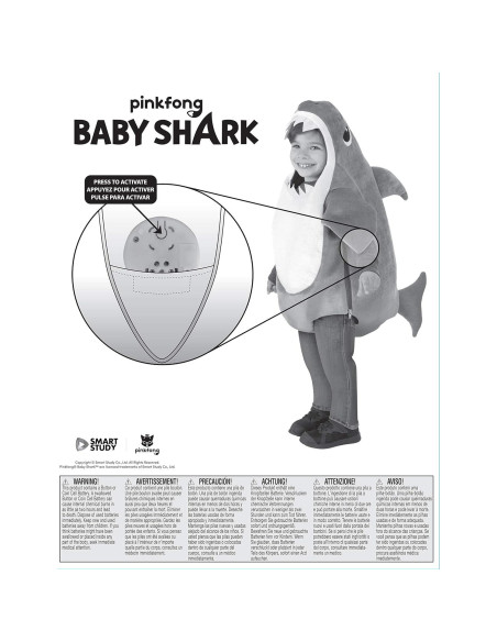 Disfraz Baby Shark Rubies para Niños Pequeños con Sonido Disfraz Baby Shark Rubies para Niños Pequeños con Sonido