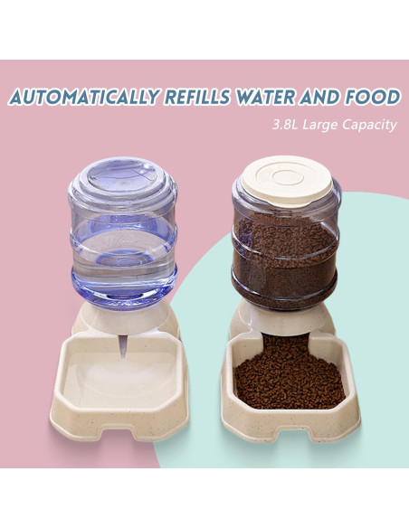 Juego de 2 comederos y dispensadores automáticos KATTYPET 3.78L Juego de 2 comederos y dispensadores automáticos KATTYPET 3.78L