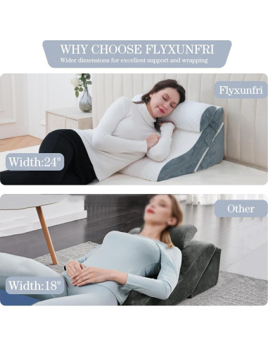 Juego de Almohadas en Cuña Ortopédicas Flyxunfri 3 Piezas