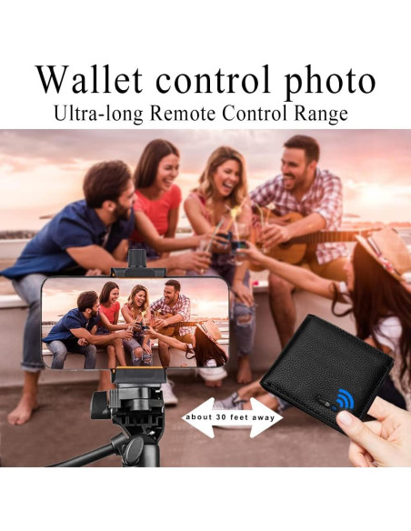 Localizador de Cartera Bluetooth Bseek Negro para Hombres Localizador de Cartera Bluetooth Bseek Negro para Hombres