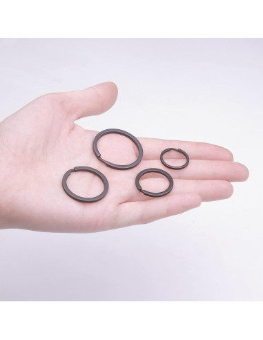 Paquete de 40 Anillos de Llave de Metal Negro ZoloAJay