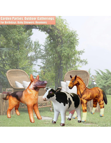 Jet Creations Animales Inflables 3PK: Vaca, Caballo, Pastor 76cm