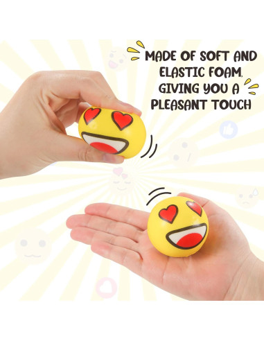 Pelotas Antiestrés Mini LOVESTOWN 36PCS 5cm Amarillas