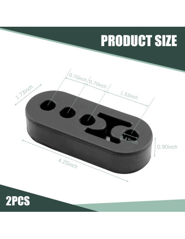 Soportes de Escape SLIMI 2 PCS Ajustables Universal Negro
