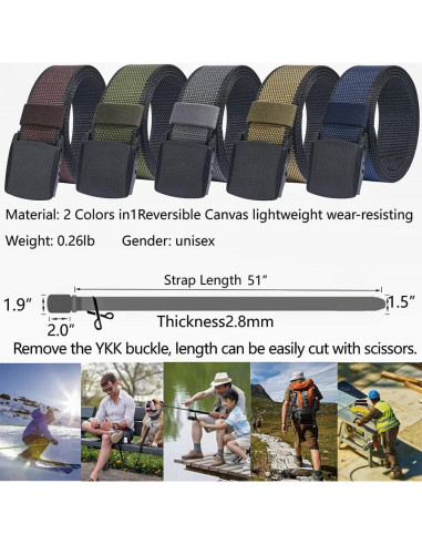 Cinturón Reversible LionVII para Hombre - Ajustable 68-124 cm