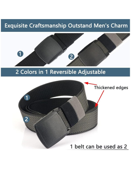 Cinturón Reversible LionVII para Hombre - Ajustable 68-124 cm Cinturón Reversible LionVII para Hombre - Ajustable 68-124 cm