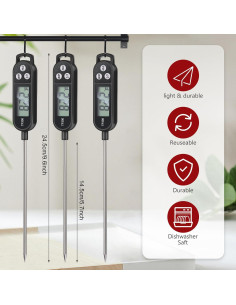 6 Termómetros Digitales de Carne Copkim 24.5 cm Impermeables 2