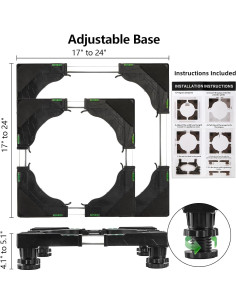 Soporte Ajustable Hacaroa para Mini Nevera y Lavadora 180kg 2