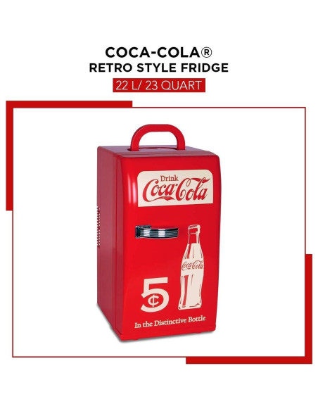 Mini Nevera Portátil Koolatron Coca-Cola 22L Rojo Vintage Mini Nevera Portátil Koolatron Coca-Cola 22L Rojo Vintage
