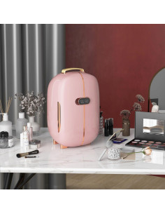 Nevera Portátil HOMCOM 12L Rosa para Cuidado de la Piel 2