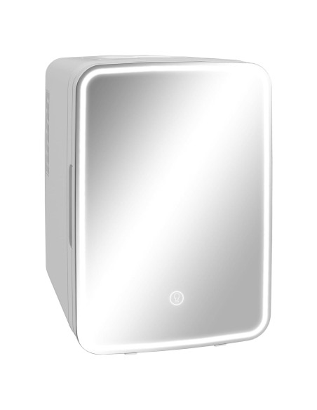 Mini Nevera HOMCOM 10L con Espejo LED para Cuidado de Piel Mini Nevera HOMCOM 10L con Espejo LED para Cuidado de Piel