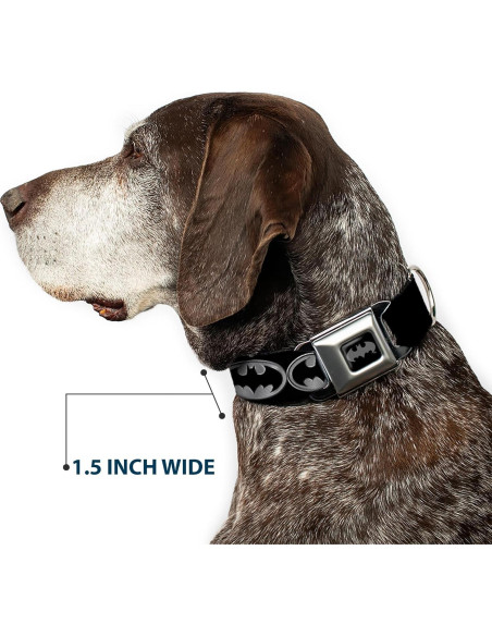 Collar de Perro Buckle-Down Batman Negro Plateado 66 cm Collar de Perro Buckle-Down Batman Negro Plateado 66 cm