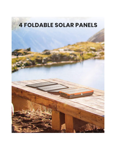 Cargador Solar Hiluckey 27000mAh 22.5W USB-C 4 Paneles