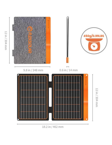 Cargador Solar Plegable 20W FlexSolar USB-C y USB-A