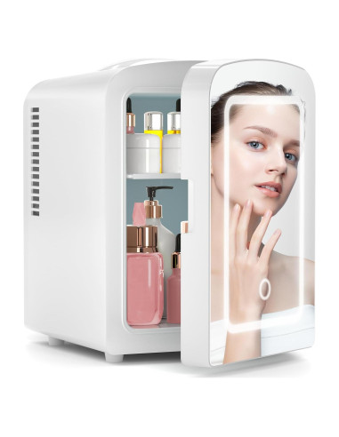 Refrigerador Mini de Cuidado de Piel Xbeauty 4L con Espejo LED
