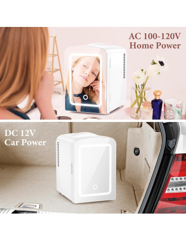 Refrigerador Mini de Cuidado de Piel Xbeauty 4L con Espejo LED