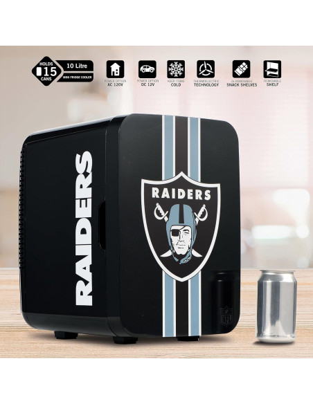 Mini Nevera Ukonic Las Vegas Raiders 10L - Enfriador Portátil Mini Nevera Ukonic Las Vegas Raiders 10L - Enfriador Portátil