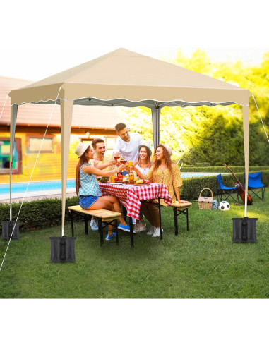 Carpa Plegable MAMIZO 10x10ft con 4 Paredes Laterales Caqui