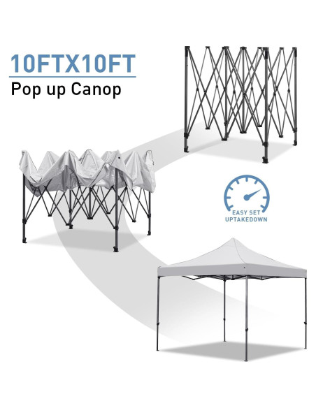 Carpa Plegable 3x3m GDY Blanca para Exterior con Protección UV Carpa Plegable 3x3m GDY Blanca para Exterior con Protección UV