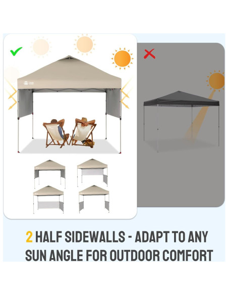 Carpa Plegable 10x10 CROWN SHADES Beige con 2 Paredes Laterales Carpa Plegable 10x10 CROWN SHADES Beige con 2 Paredes Laterales