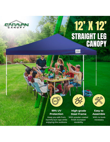 Carpa Instantánea Caravan 3.66x3.66m Azul Marino Poliester