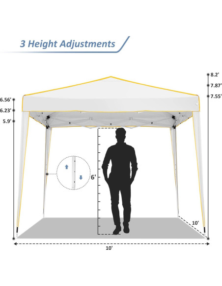Carpa Plegable COBIZI 10x10m Blanca con 4 Paredes y Bolsa Carpa Plegable COBIZI 10x10m Blanca con 4 Paredes y Bolsa
