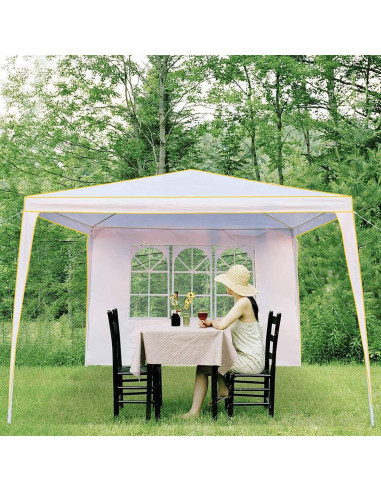 Carpa Plegable COBIZI 10x10m Blanca con 4 Paredes y Bolsa