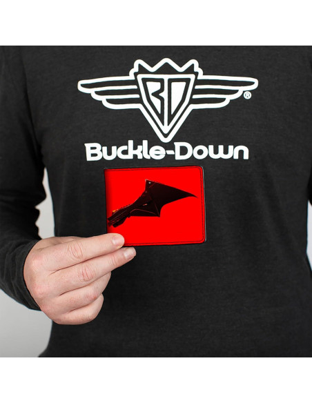 Billetera Bifold PU Batman Rojo Negro Buckle-Down Billetera Bifold PU Batman Rojo Negro Buckle-Down