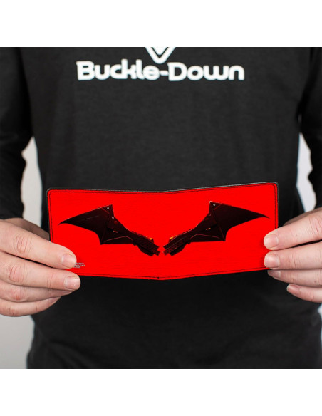 Billetera Bifold PU Batman Rojo Negro Buckle-Down Billetera Bifold PU Batman Rojo Negro Buckle-Down