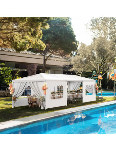 Carpa de Fiesta Exterior 3m x 9m Susici con 7 Paredes Removibles