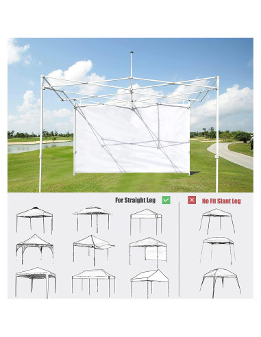 Paredes Laterales SCOCANOPY para Carpa 10x10, Paquete de 3, Blanco