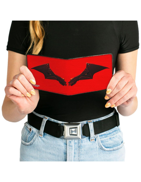 Billetera Bifold PU Batman Rojo Negro Buckle-Down Billetera Bifold PU Batman Rojo Negro Buckle-Down