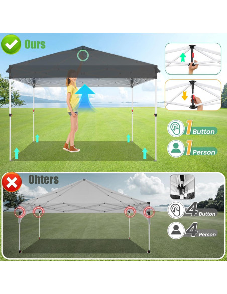 Carpa Plegable COBIZI 10x10 m Impermeable con 4 Paredes Carpa Plegable COBIZI 10x10 m Impermeable con 4 Paredes