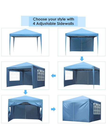 Carpa Plegable 3x3 m OKVAC Azul con Paredes Removibles Carpa Plegable 3x3 m OKVAC Azul con Paredes Removibles