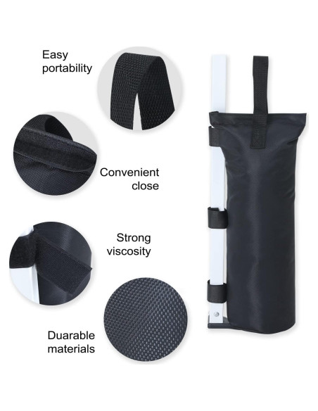 Bolsa de Arena COOSHADE para Carpa - Paquete de 4, 54.43 kg, Negro Bolsa de Arena COOSHADE para Carpa - Paquete de 4, 54.43 kg, Negro