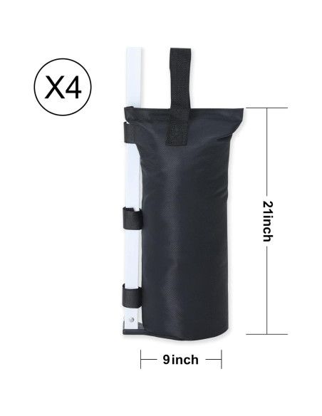 Bolsa de Arena COOSHADE para Carpa - Paquete de 4, 54.43 kg, Negro Bolsa de Arena COOSHADE para Carpa - Paquete de 4, 54.43 kg, Negro