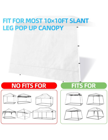 Pared Lateral de Carpa Plegable Joramoy 10x10 Pies Blanca