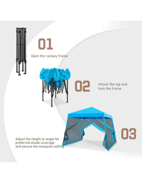 Carpa Plegable EAGLE PEAK 3x3m con Red Antimosquitos Azul Carpa Plegable EAGLE PEAK 3x3m con Red Antimosquitos Azul