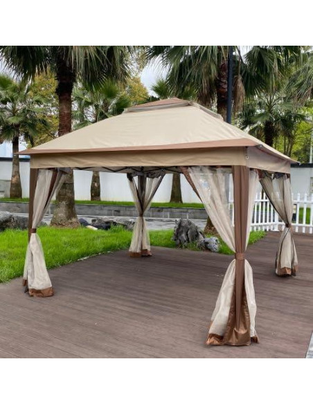 Gazebo Pop-Up PULLAFUN 3.35x3.35 m con Red Desmontable Gazebo Pop-Up PULLAFUN 3.35x3.35 m con Red Desmontable