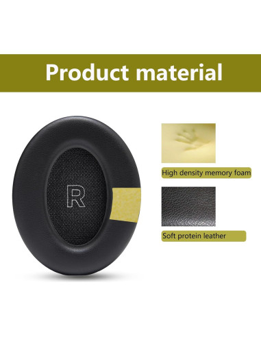 Almohadillas de Repuesto ACCIUK para Auriculares Bose QC Ultra - Negro