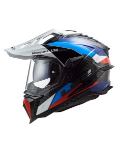 Casco de Aventura LS2 Explorer Carbono Mediano Negro Azul