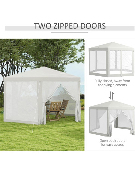 Tienda de Fiesta Hexagonal Kaimei 3.96x3.35m Color Crema Tienda de Fiesta Hexagonal Kaimei 3.96x3.35m Color Crema
